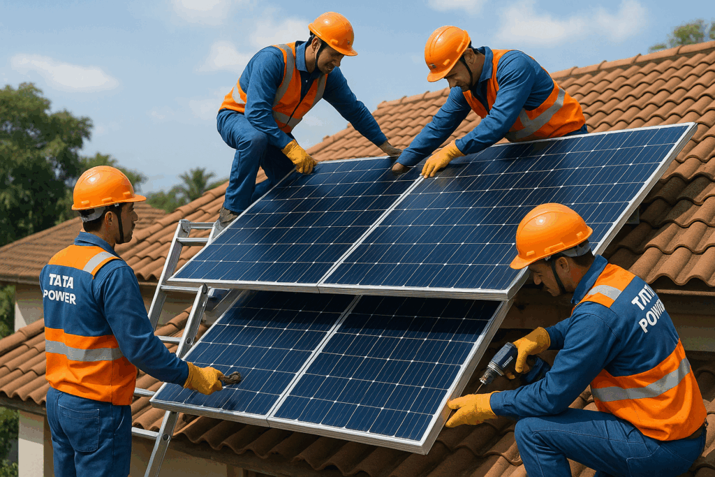 TATA Solar Installation Process in Action TATA Power System